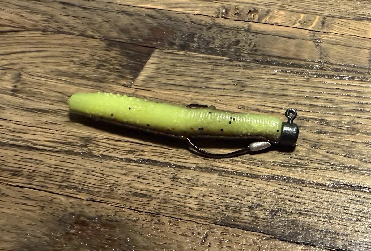 Z-Man Finesse TRD in Coppertreuse on a NedlockZ EWG jighead