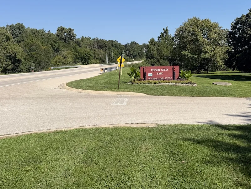 Entrance to Ferson Creek Park from Route 31