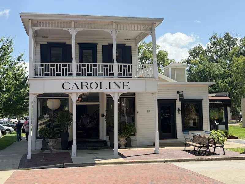 Caroline boutique in a white two-story house on Third Street in Geneva, Illinois